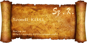 Szondi Kitti névjegykártya
