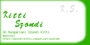 kitti szondi business card